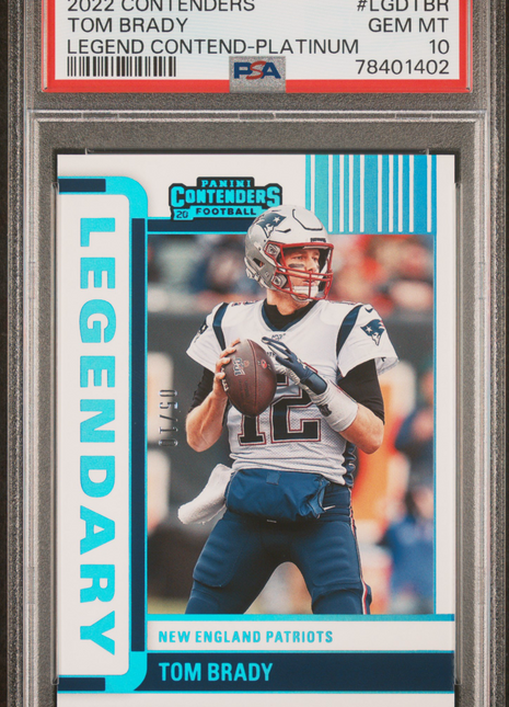 Tom Brady 2022 Panini Contenders #LGDTBR Legendary Platinum /10 PSA10 GEM MT