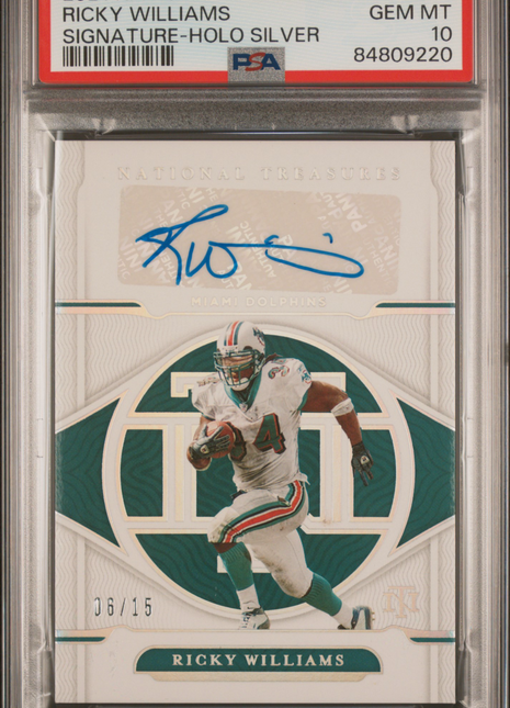 Ricky Williams 2021 National Treasures #SRIW Signatures Silver Auto PSA10 GEM MT