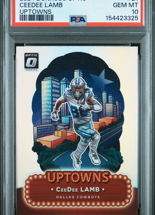 Ceedee Lamb 2024 Panini Donruss Optic #21 Uptowns Case Hit SSP PSA10 GEM MT