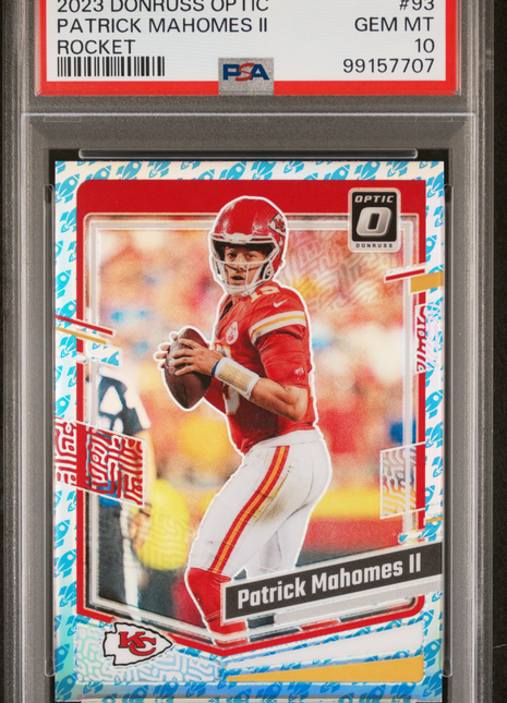 Patrick Mahomes II 2023 Panini Donruss Optic #93 Rocket SSP PSA10 GEM MT