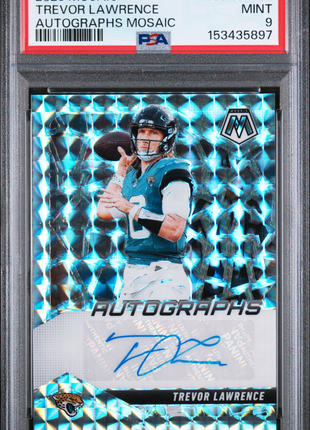 Trevor Lawrence 2025 Panini Mosaic #AMC-TLE Autographs Mosaic Auto PSA9 MINT