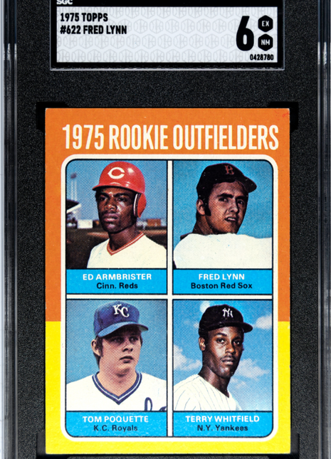 Fred Lynn 1975 Topps #622 1975 Rookie Outfielders SGC6 EX-NM Red Sox