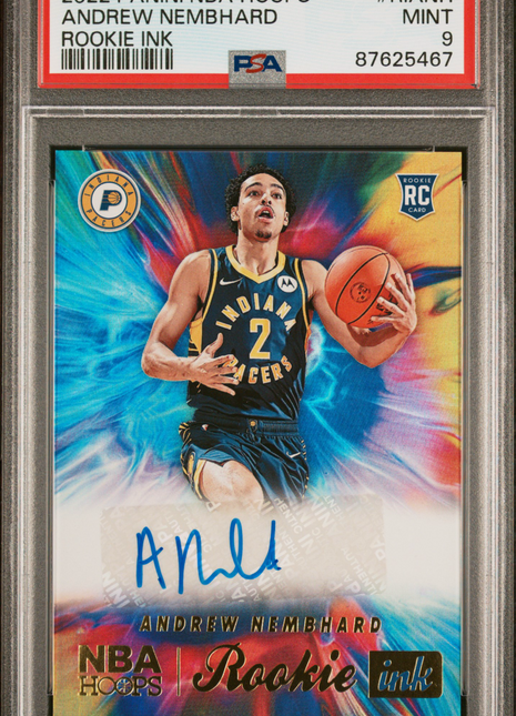 Andrew Nembhard 2022-23 Panini NBA Hoops #RIANH Rookie Ink RC Auto PSA9 MINT