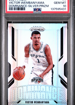 Victor Wembanyama 2024-25 Panini Prizm #7 Dominance Silver Prizm PSA10 GEM MT