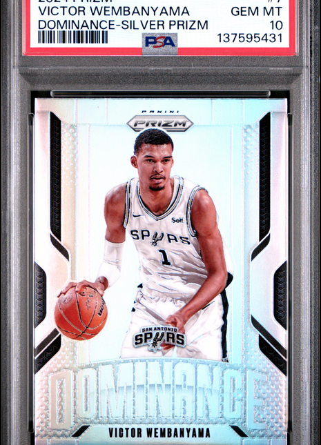 Victor Wembanyama 2024-25 Panini Prizm #7 Dominance Silver Prizm PSA10 GEM MT