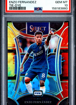 Enzo Fernandez 2023-24 Panini Select FIFA #107 Tie Dye /30 SSP PSA10 GEM MT