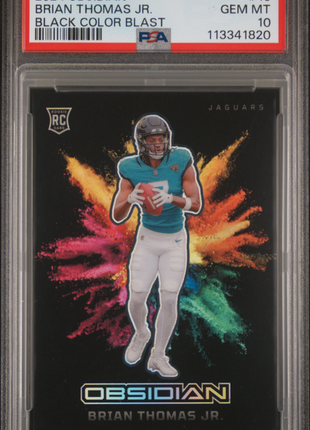 Brian Thomas Jr. 2024 Panini Obsidian #10 Black Color Blast RC SSP PSA10 GEM MT