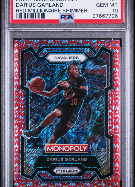 Darius Garland 2023-24 Prizm Monopoly Red Shimmer Millionaire /500 PSA10 GEM MT