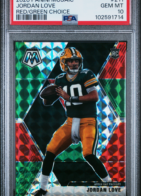 Jordan Love 2020 Panini Mosaic #211 Red Green Choice RC PSA10 GEM MT