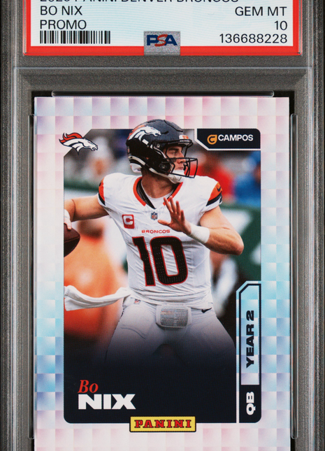 Bo Nix 2025 Panini Denver Broncos MNF Promo Team Set PSA10 GEM MT