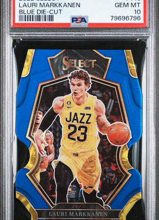 Lauri Markkanen 2022-23 Panini Select #145 Blue Die-Cut /249 PSA10 GEM MT