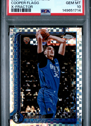 Cooper Flagg 2025-26 Topps Chrome #251 X-Fractor Rookie RC PSA10 GEM MT