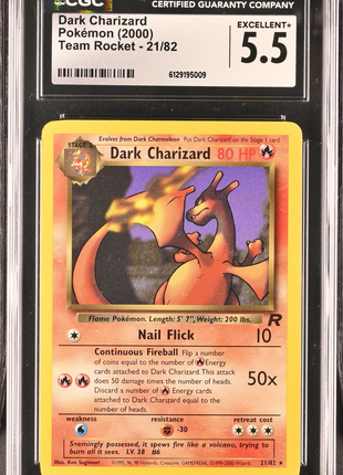 Dark Charizard 2000 Pokemon Team Rocket #21/82 CGC5.5 EX+ 1st Edition