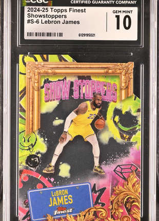 LeBron James 2024-25 Topps Finest #S-6 Showerstoppers CGC10 GEM MT Lakers