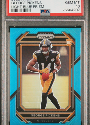 George Pickens 2022 Panini Prizm #329 Light Blue Prizm Rookie RC PSA10 GEM MT