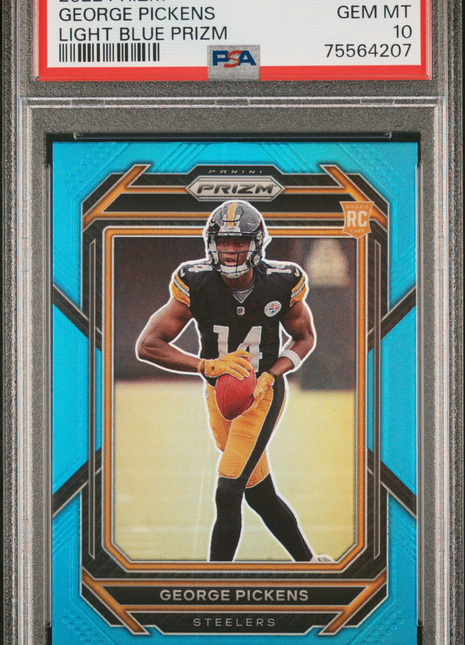 George Pickens 2022 Panini Prizm #329 Light Blue Prizm Rookie RC PSA10 GEM MT