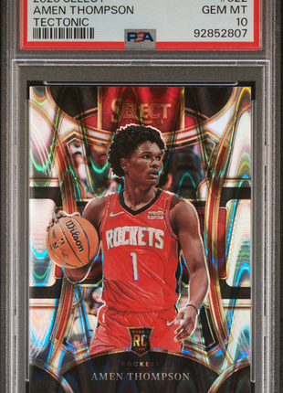 Amen Thompson 2023-24 Panini Select #322 Tectonic Rookie RC PSA10 GEM MT