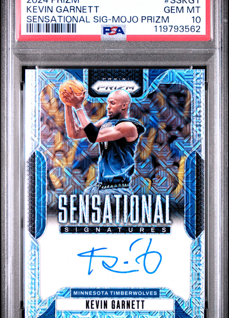 Kevin Garnett 2024-25 Prizm #SSKGT Sensational Sigs Mojo /25 Auto PSA10 GEM MT