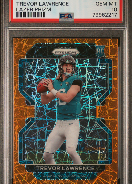 Trevor Lawrence 2021 Panini Prizm #331 Lazer Prizm RC PSA10 GEM MT