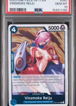Vinsmoke Reiju 2025 One Piece Op11-A Fist Of Divine Speed #047 Holo PSA10 GEM MT
