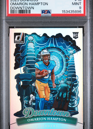 Omarion Hampton 2025 Panini Donruss #16 Downtown RC Case Hit SSP PSA9 MINT