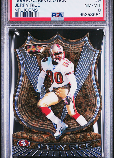 Jerry Rice 1999 Pacific Revolution #9 NFL Icons PSA8 M-MT 49ers