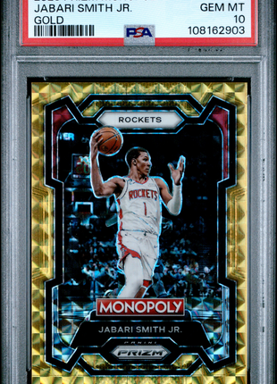 Jabari Smith Jr. 2023-24 Panini Prizm Monopoly #32 Gold /49 PSA10 GEM MT