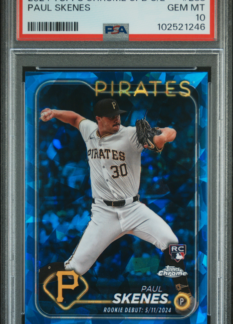 Paul Skenes 2024 Topps Chrome Sapphire Update Series #288 Rookie RC PSA10 GEM MT