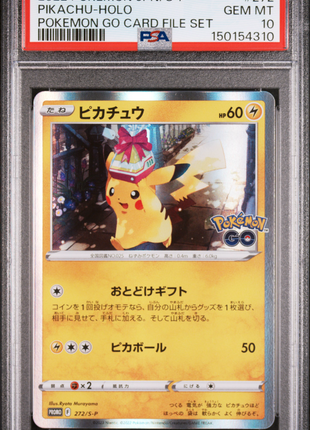 Pikachu Holo 2022 Pokemon Japanese S Promo #272SP Pokemon Go PSA10 GEM MT