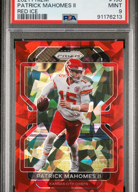 Patrick Mahomes II 2021 Panini Prizm #190 Red Ice PSA9 MINT Chiefs