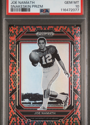 Joe Namath 2023 Panini Prizm Draft Picks #55 Snakeskin SSP Case Hit PSA10 GEM MT