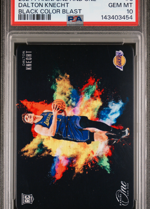 Dalton Knecht 2024-25 Panini One And One #6 Black Color Blast RC PSA10 GEM MT