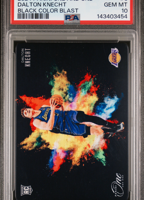 Dalton Knecht 2024-25 Panini One And One #6 Black Color Blast RC PSA10 GEM MT