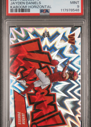 Jayden Daniels 2024 Panini Absolute #7 Kaboom! Horizontal RC SSP PSA9 MINT