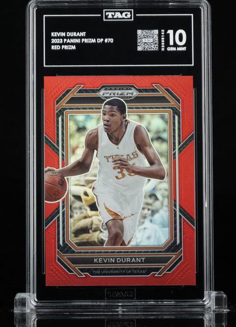 Kevin Durant 2023-24 Panini Prizm Draft Picks #70 Red Prizm /299 TAG10 GEM MT