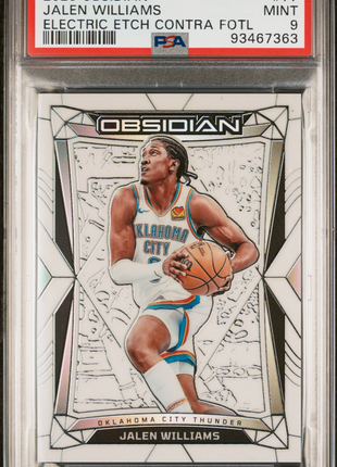 Jalen Williams 2023-24 Panini Obsidian #77 Electric Etch Contra FOTL /3 PSA9 MT