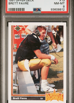 Brett Favre 1991 Upper Deck #13 Star Rookie RC PSA8 NM-MT Packers