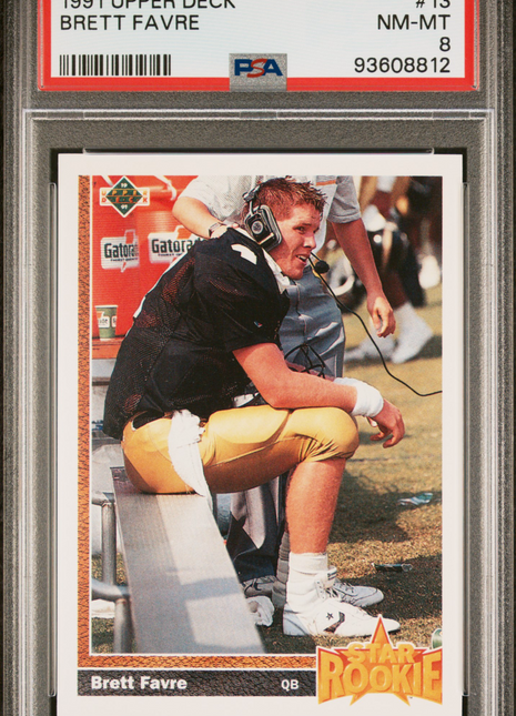 Brett Favre 1991 Upper Deck #13 Star Rookie RC PSA8 NM-MT Packers