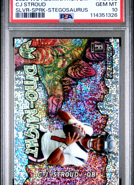 CJ Stroud 2023 Wild Card Alumination Dino-Might Stegosaurus/50 RC PSA10 GEM MT
