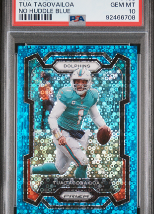 Tua Tagovailoa 2023 Panini Prizm #190 No Huddle Blue /95 PSA10 GEM MT Dolphins