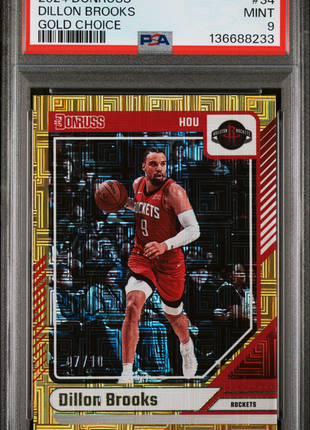Dillon Brooks 2024-25 Panini Donruss #34 Gold Choice /10 PSA9 MINT Rockets