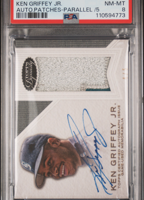 Ken Griffey Jr. 2016 Topps Dynasty #APKG7 Game Worn Patch /5 Auto PSA8 NM-MT