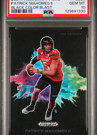 Patrick Mahomes II 2024 Panini Prizm DP #CB29 Black Color Blast SSP PSA10 GEM MT