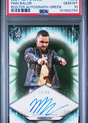 Finn Balor 2021 Topps WWE Roster Autograph #AFB Green /99 Auto PSA10 GEM MT