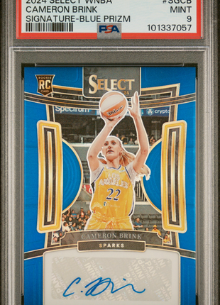 Cameron Brink 2024 Panini Select WNBA Signatures Blue Prizm /49 Auto PSA9 MINT