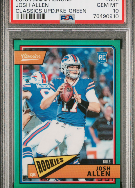 Josh Allen 2018 Panini Honors Classics Update Rookies Green /75 RC PSA10 GEM MT