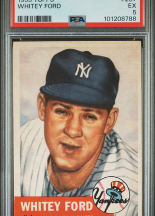 Whitey Ford 1953 Topps #207 Graded PSA5 EX Vintage New York Yankees