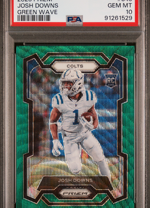 Josh Downs 2023 Panini Prizm #345 Green Wave Rookie RC PSA10 GEM MT Colts