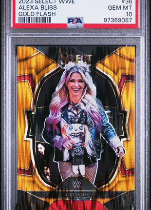 Alexa Bliss 2023 Panini Select WWE #36 Gold Flash /10 SSP PSA10 GEM MT