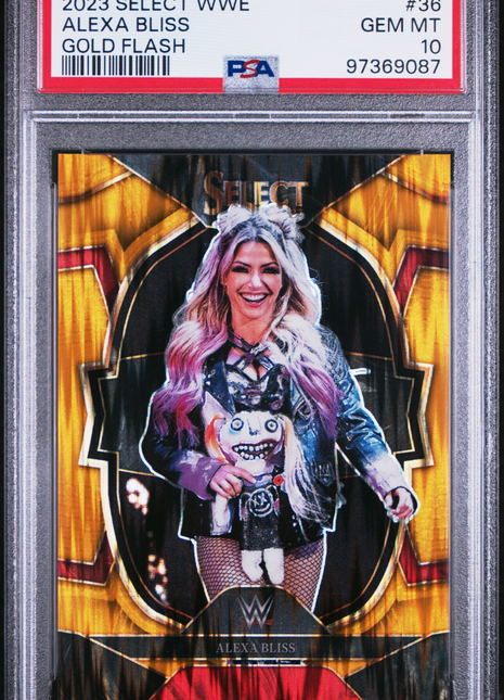 Alexa Bliss 2023 Panini Select WWE #36 Gold Flash /10 SSP PSA10 GEM MT